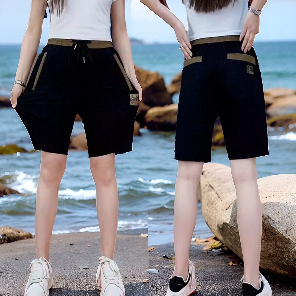 夏季冰丝休闲短裤5五分裤中国潮刺绣中裤薄款透气速干7七分裤子男