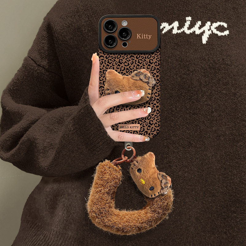 适用于iPhone17Promax豹纹毛绒猫咪手机壳新款苹果16pro凯蒂猫kt卡通立体全包防摔14/13/15plus外壳挂绳通用,3C数码配件,手机保护套/壳,淘宝优惠券,粉丝福利购,淘宝优惠卷