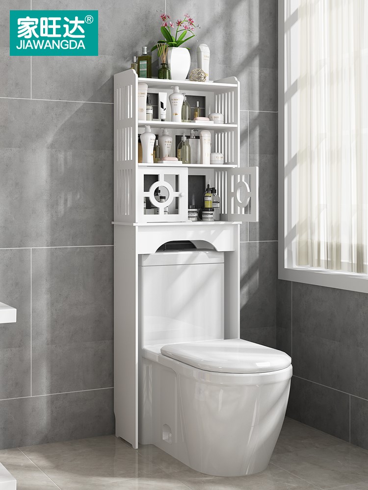 卫生间置物架落地式免打孔浴室洗手间收纳柜子厕所上方置物架