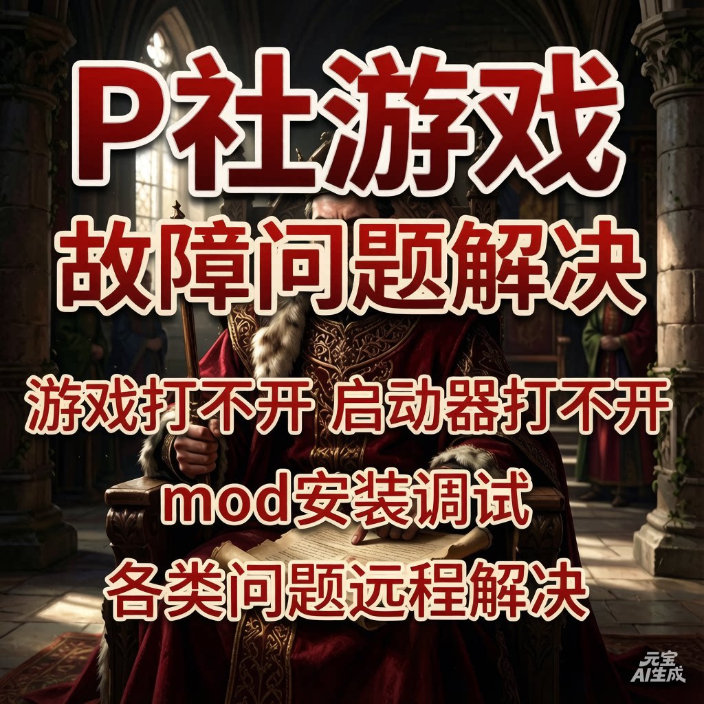 P社游戏MOD模组远程安装调试，解决闪退冲突bug报错等问题