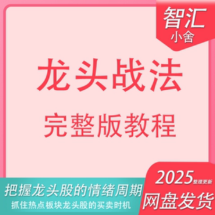 龙头战法详解视频完整版教程游资私募庄家心法超短线实战悟道必看