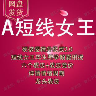 2024股票短线女王硬核逻辑升级版详解情绪周期龙头战法短线女王A
