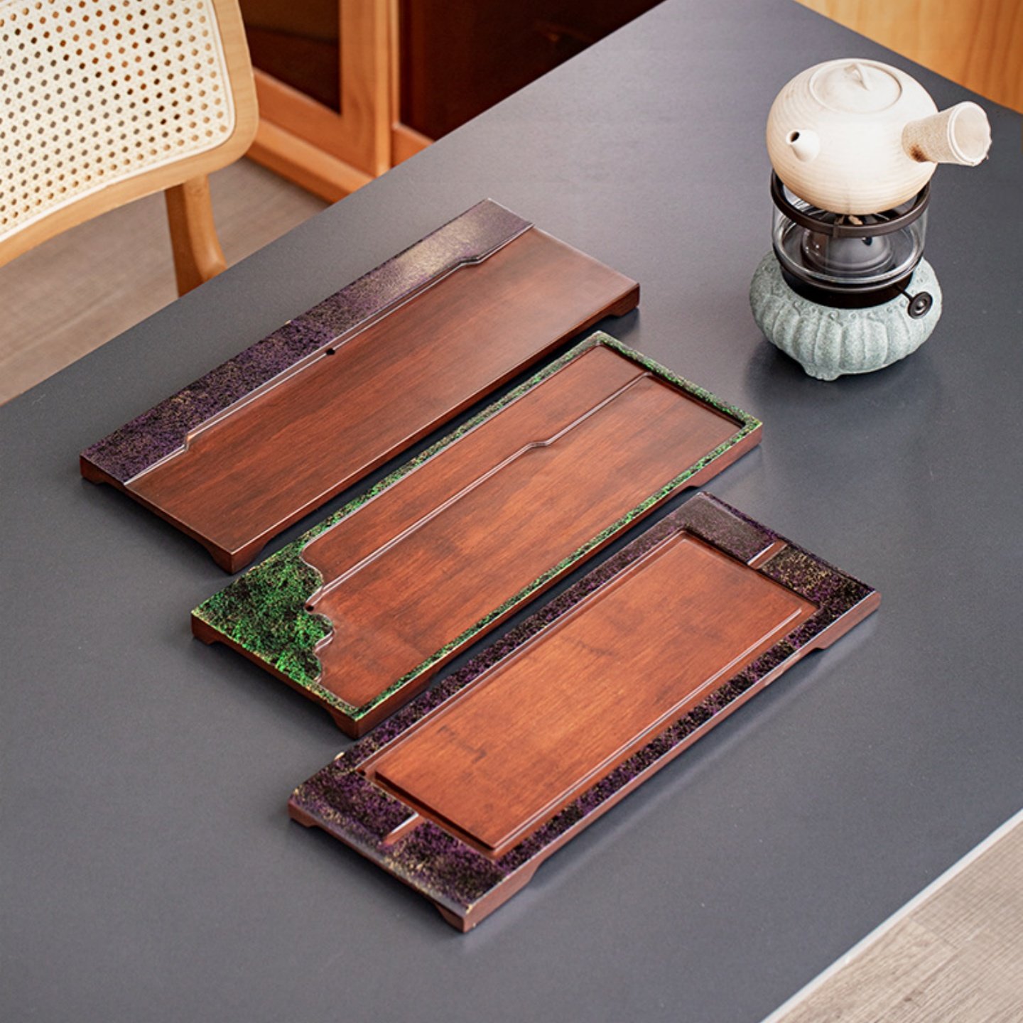 漆艺茶盘干湿两用家用办公