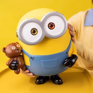 正版环球影业小黄人bob鲍勃蒂姆存钱罐公仔手办生日新年礼物摆件