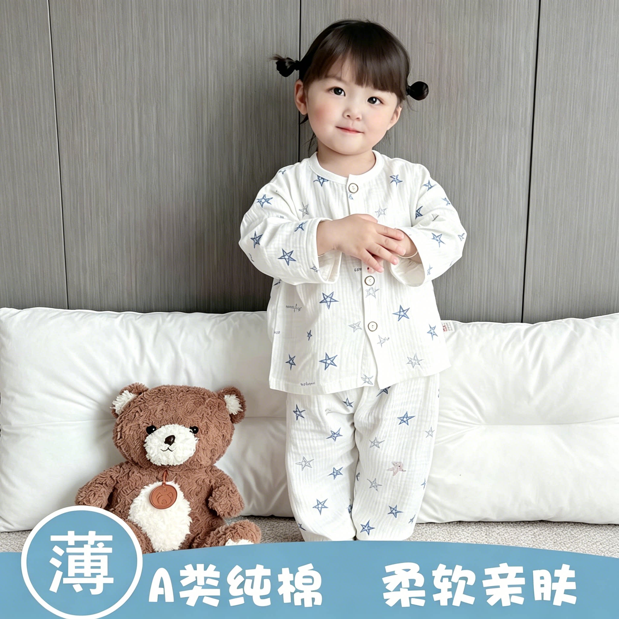 儿童睡衣薄款男女孩家居服2026新春夏空调服宝宝纯棉a类睡衣套装