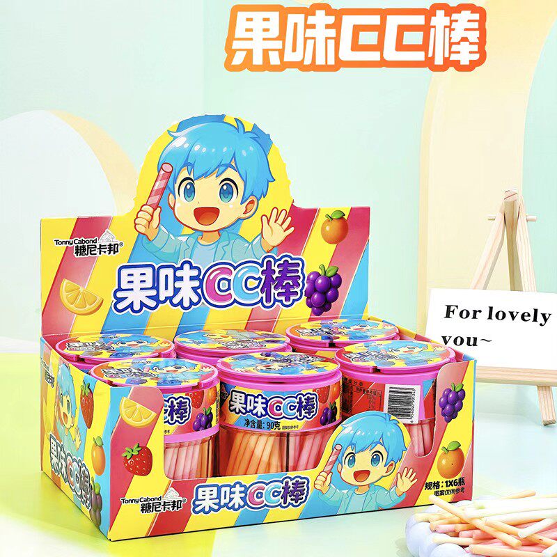 果味cc棒四种缤纷果味吸吸棒糖果超市供货