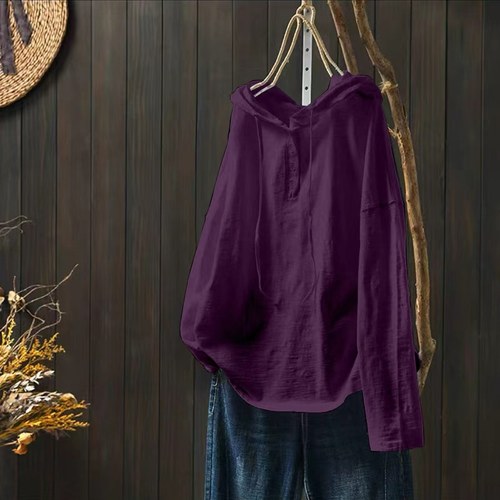 纯棉大码连帽长袖t恤女春秋新款