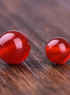 天然红玛瑙散珠单珠红色圆珠串珠子手工DIY饰品佛珠隔珠手链项链