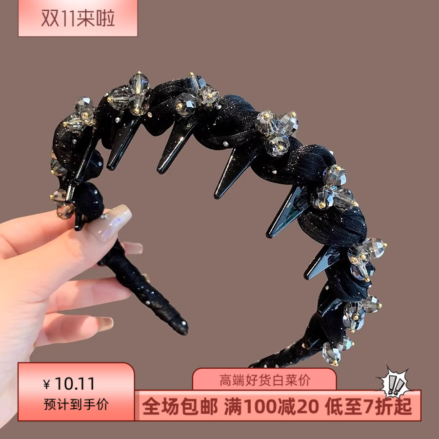 巴黎王妃发箍女2025新款高级感水钻麻花辫发卡时尚洋气高颅顶包邮