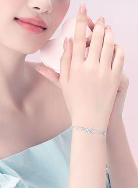 幻梦蝴蝶手链女ins小众设计轻奢简约甜美夜光珐琅手环生日礼物