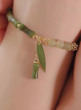 【淮竹】国风新中式竹节和田玉手链女复古小众设计高级感送闺蜜