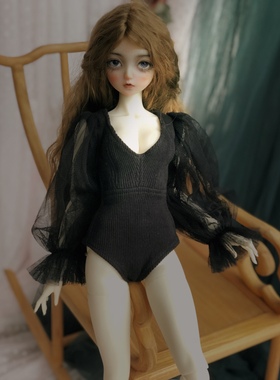 BJD娃衣单品黑色连体裤三分女娃1/3弹力服饰暖洋洋young原创手作