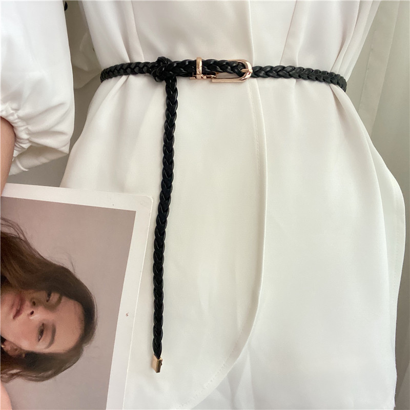 编织皮带女复古休闲百搭细腰带腰绳装饰配裙子毛衣束腰大衣外套潮