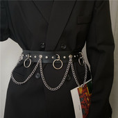 饰腰带时尚 饰JK裙子装 女士腰链 连衣裙装 朋克风嘻哈链条腰封配西装