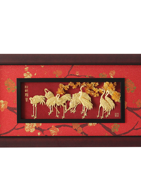金箔画贺寿送父母生日礼物工艺品