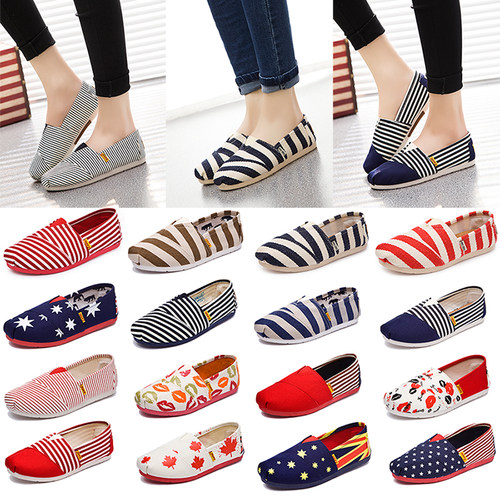 百搭春夏新款一脚蹬上班平底布鞋