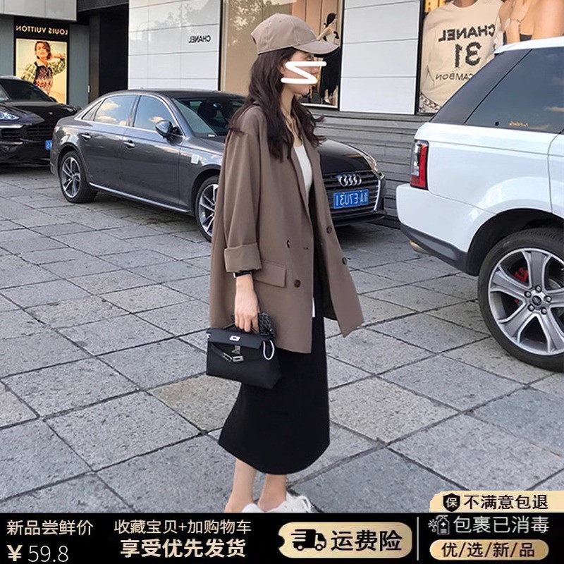 设计感小众西装外套女2025新款春秋休闲咖色小个子高级感炸街西服