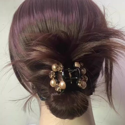 2024新款珍珠抓夹女高级感后脑勺