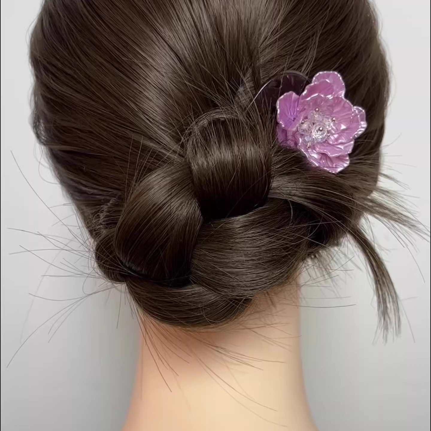 花开富贵三尺波浪丸子头头饰