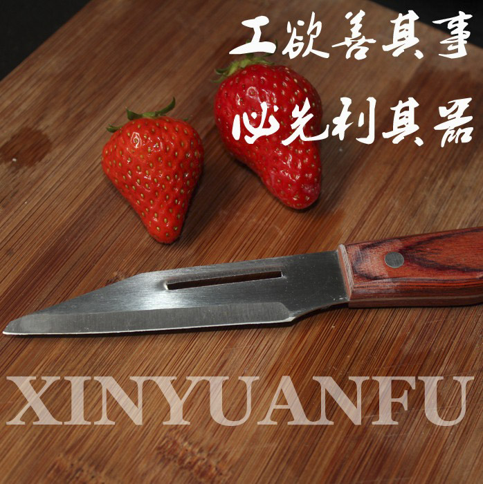 不锈钢彩木柄两用刨刀水果刀削皮器 厨房用品 双戟牌