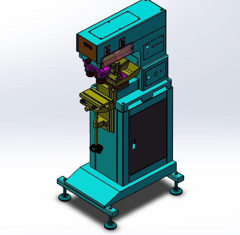 160双色油盘移印机机械设备SolidWorks3D模型图纸设计图纸