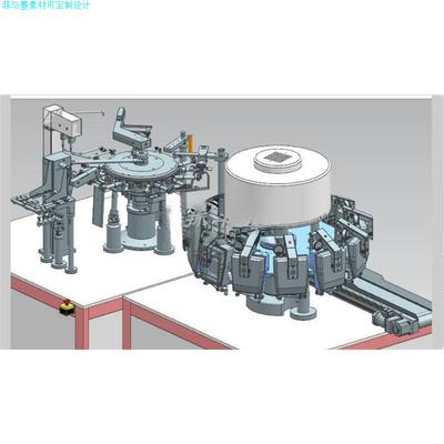 旋转全自动给袋式真空包装机3D图纸打印SW模型CAD设计机器非873