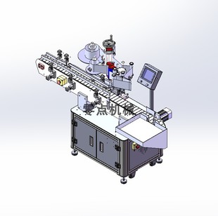 半自动全自动立式 圆瓶贴标机瓶子贴标机小型自动化设备3D图纸