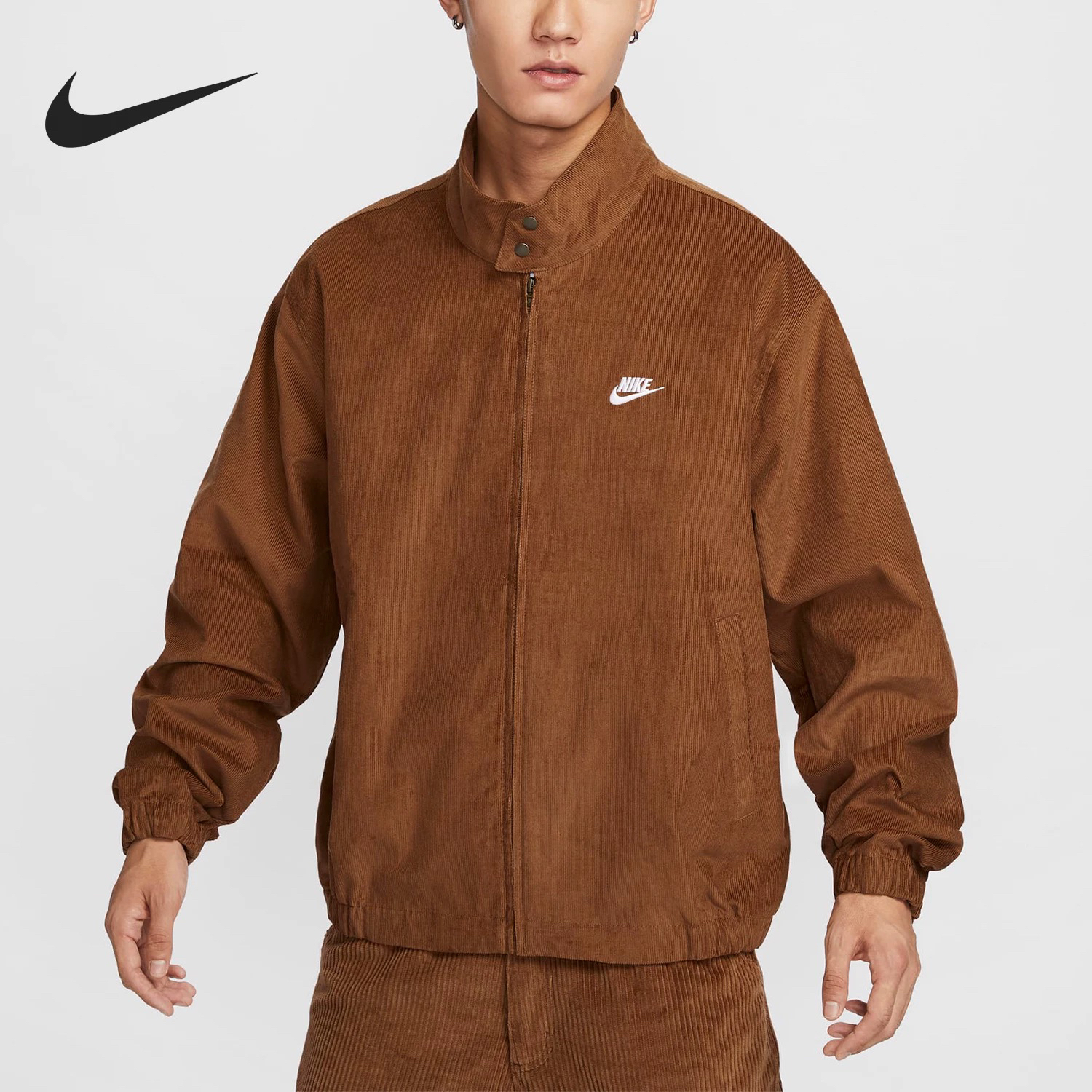 Nike/耐克新款男子运动复古灯芯绒立领工装夹克外套 FZ0632-281