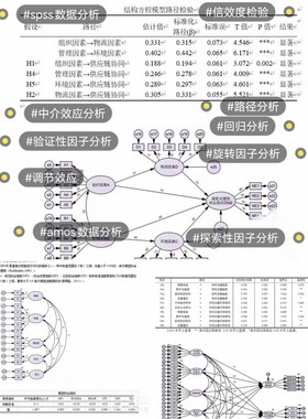 spss数据分析最小二乘路径模型SEM结构方程plspm/amos/pls问卷