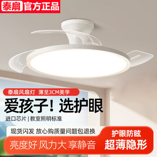风扇灯2025新款 简约家用餐厅儿童卧室静音隐形房间吊扇一体吸顶灯