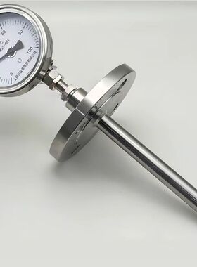 WSS484W万向双金属温度计法兰保护套管 法兰式工业指针机械温度计