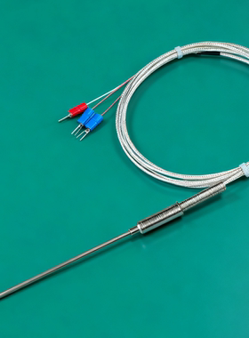 上海仪表厂wzpk-191铂热电阻 pt100 A级 3*250mm 引线1米 0-150℃