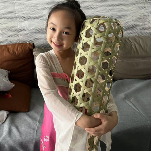 竹夫人抱枕手工竹编抱枕卧室纳凉神器床上老人孕妇夹脚夹腿长条枕