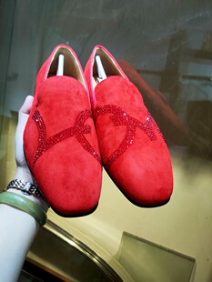 欧美AGZ CL水钻男鞋奥钻真皮红底单鞋时尚潮流皮鞋休闲运动乐福鞋