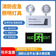 消防应急照明灯商用工厂疏散安全出口一体指示灯牌停电备用双头灯