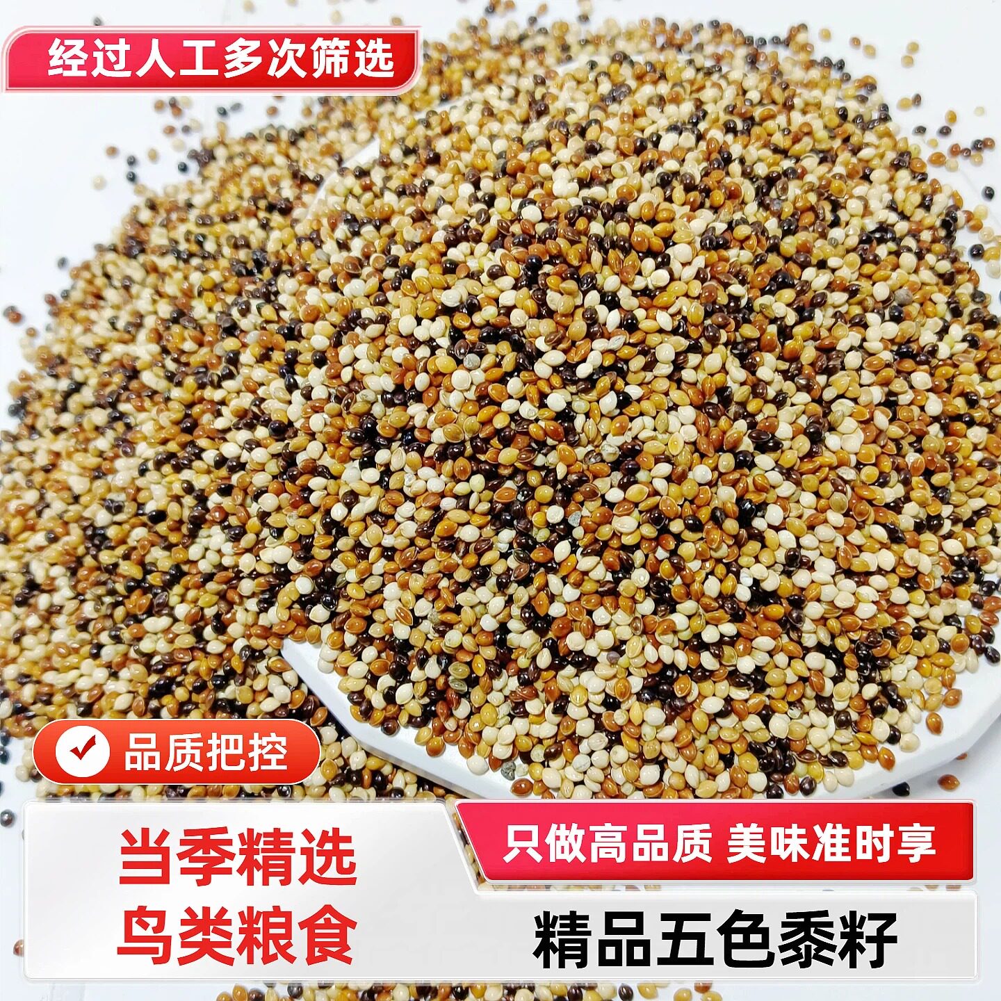 5斤装五色黍籽 精品五色黍籽鸟粮 虎皮牡丹鸟食饲料