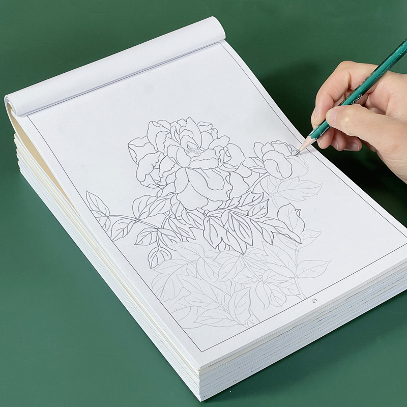 中国白描工笔画临摹线稿初学者