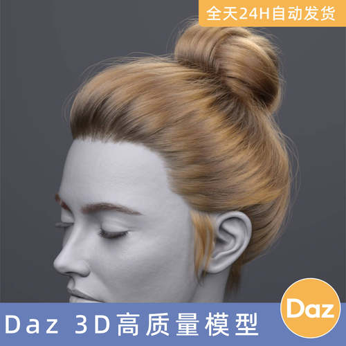 Daz3D素材模型资源头发型dForce FV Knot Updo Hair forGenesis9