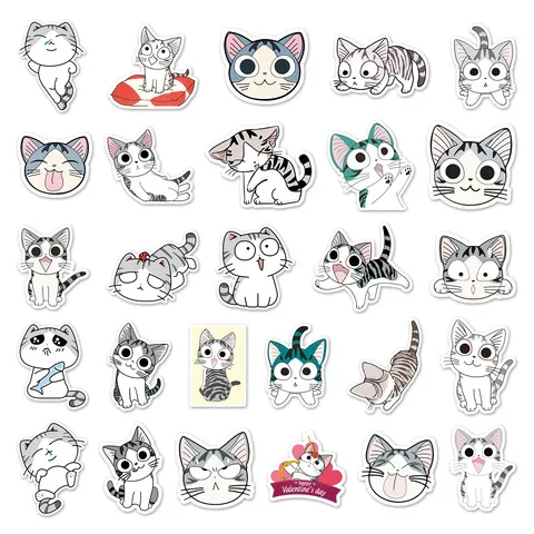 小猫咪笔记本冰箱53汽车贴画私房猫张行李箱卡通起司猫创意贴纸