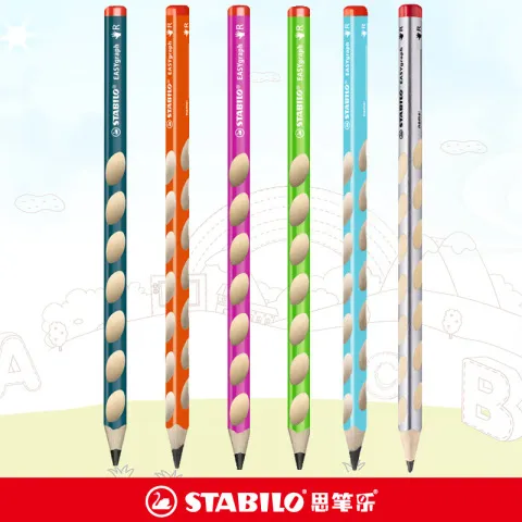 木铅笔stabilo铅笔纠正握握笔乐洞洞思笔乐德国三角杆姿彩色322
