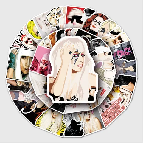 笔记本电脑防水贴纸个性行李箱明星周边51Lady汽车Gaga滑板车张