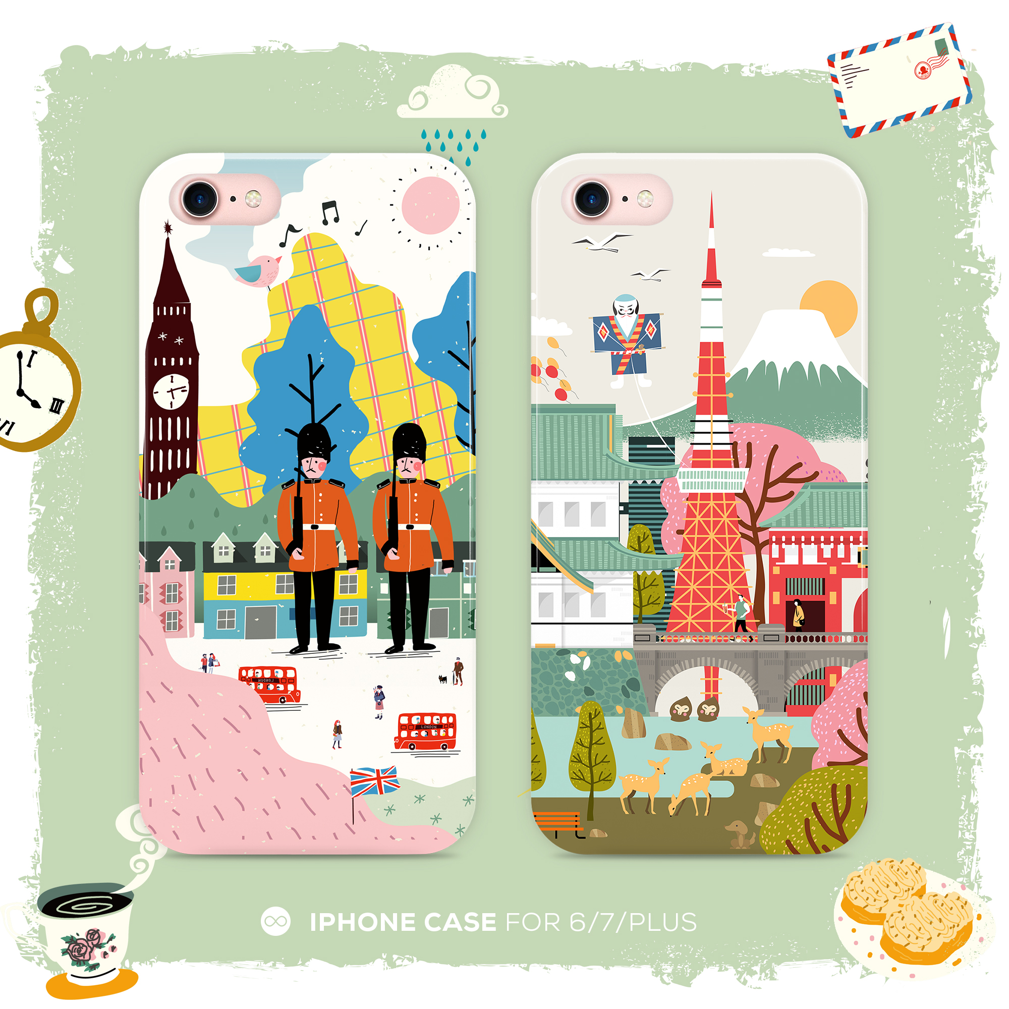 插画城市英伦日本卡通iphone x新SE2 678plus手机壳保护套磨砂软在类目 3C数码配件, 手机配件, 手机保护套/壳中 - 来自Buy2taobao.com提供专业的淘宝代购服务