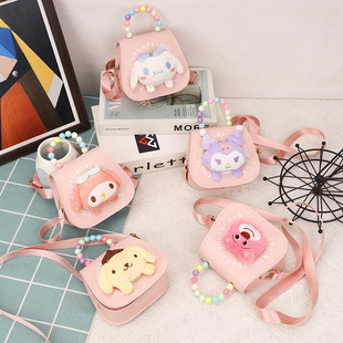 女童新款小女孩包包卡通公主洋气可爱宝宝珍珠斜挎包挎包儿童时尚