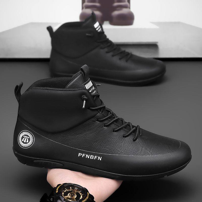 广州男秋冬软底减震透气防滑运动休闲鞋户外防水徒步鞋旋转扣加棉