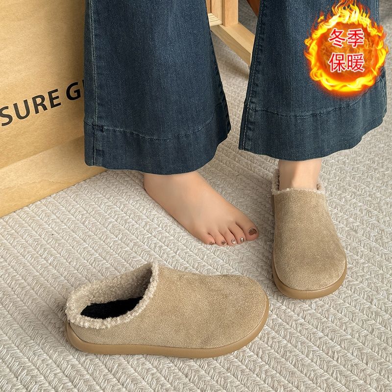 工厂断码女鞋冬季新款韩版舒适圆头厚底百搭保暖磨砂皮女棉鞋