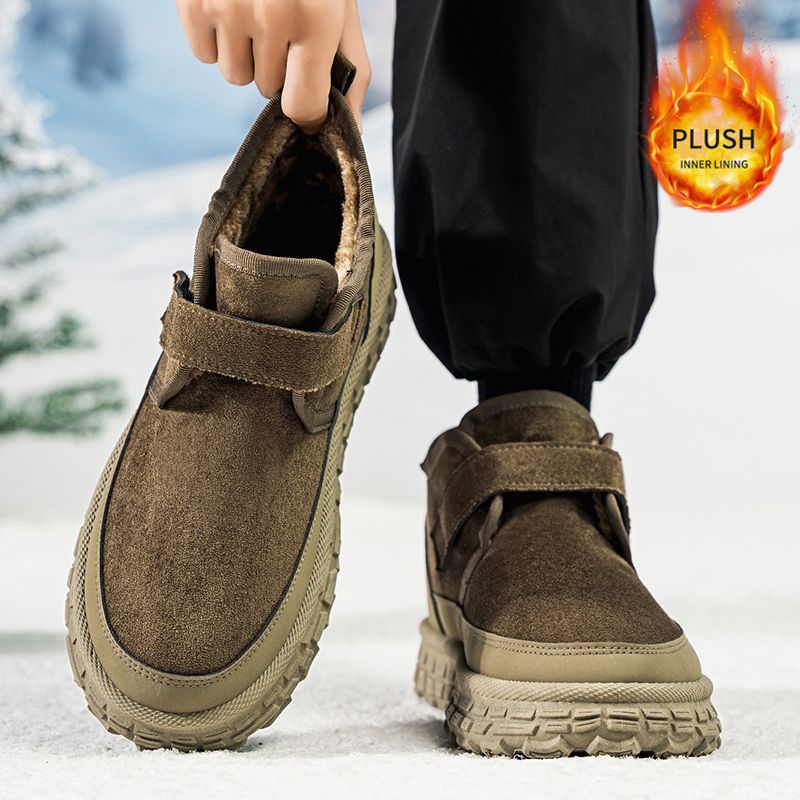 复古鞋男牛反绒一脚蹬皮鞋欧货套脚牛皮鞋厚底套脚男鞋潮