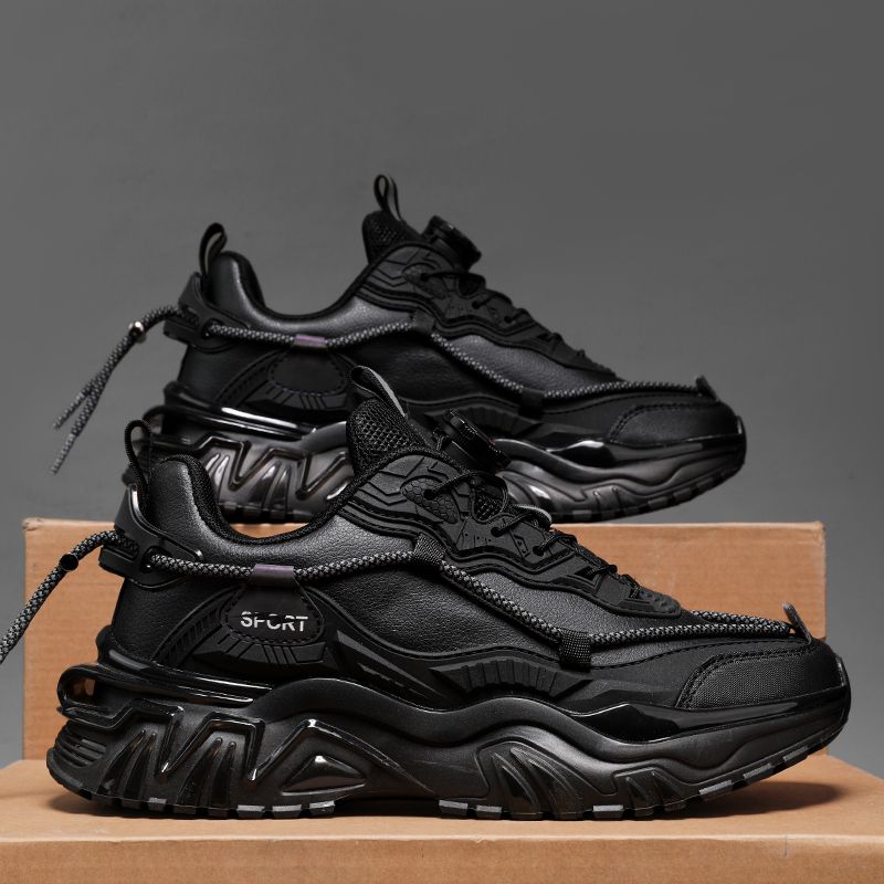 两个人的小森林虞书欣虞美人同款鞋子全黑老爹鞋女秋季厚底运动鞋