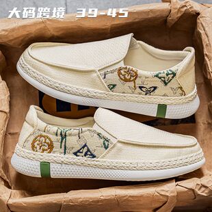 春季帆布鞋男鞋透气潮流灯芯绒平底板鞋男休闲轻便潮鞋
