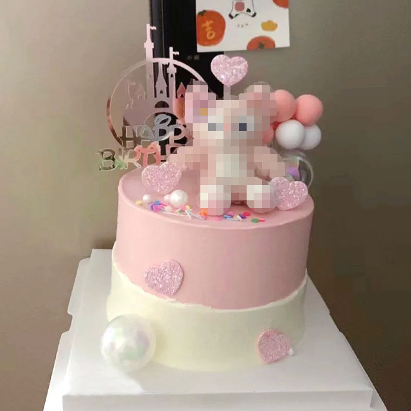 网红生日烘焙蛋糕装饰摆件川沙妲己粉色小狐狸公主毛绒公仔小玩具