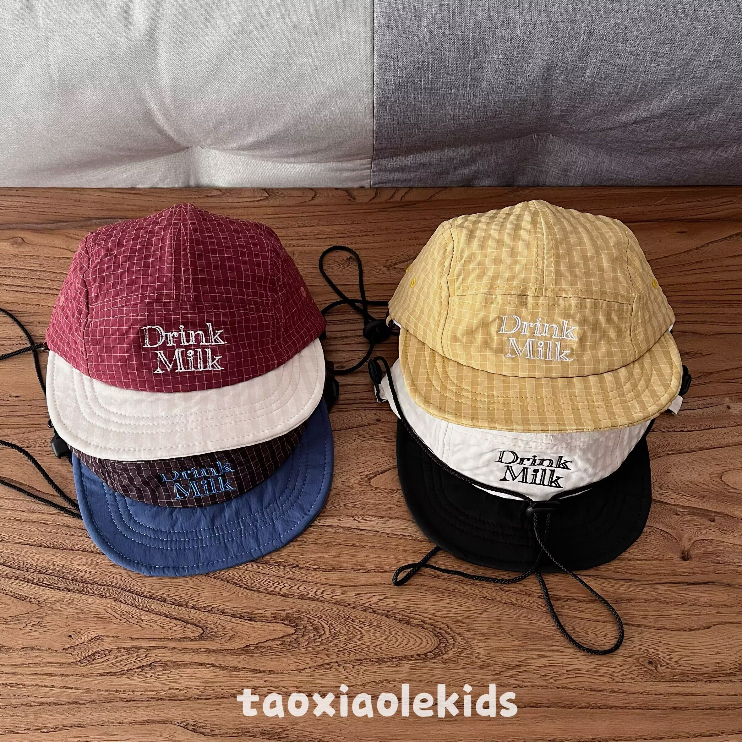 小众平檐复古字母刺绣儿童棒球帽平檐嘻哈帽亲子防风遮阳鸭舌帽潮